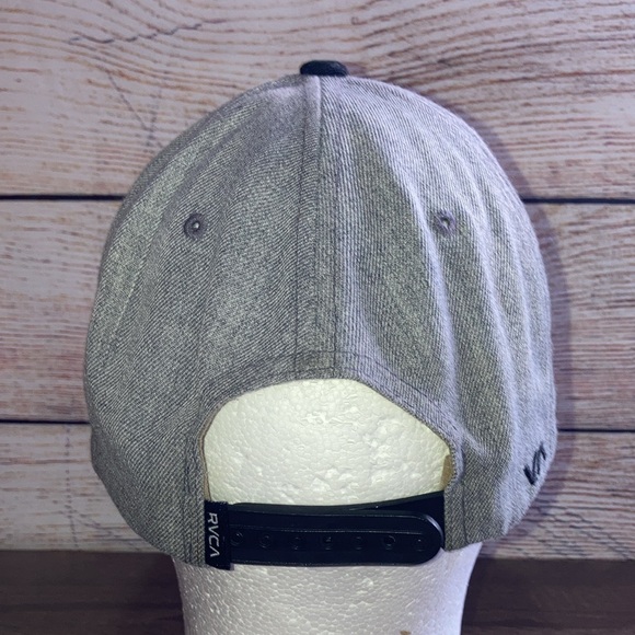 Pre Owned RVCA Snapback Hat Men's Unisex Cap Gray Black Logo - Picture 6 of 10
